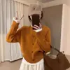 Cárdigan de punto gris casual, holgado, suave y acogedor, con un toque de alta gama para primavera, otoño e invierno, prenda exterior para mujer