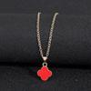 Europa y Estados Unidos Gossip Girl Collar de corazón de amor con trébol de cuatro hojas collar de cadena para clavícula regalo con productos al por mayor
