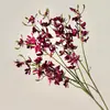 Flor de Simulación 3 Ramas Mini Orquídea Mariposa Phalaenopsis Vanda Flor de Casa Arreglo Floral Adorno DIY Boda Flor Artificial Accesorio de Fotografía