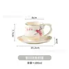 Juego de taza y platillo de café vintage estilo francés para el té de la tarde, juego de tetera y taza de cerámica, taza y platillo de café de lujo ligero estilo británico, tetera de alto valor