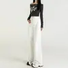 Jeans Blancos de Pierna Ancha para Mujer 2026 Verano Nuevos Sueltos Adelgazantes de Cintura Alta Rectos Versátiles con Caída Pantalones de Largo Hasta el Suelo