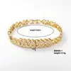 Pulsera versátil de estilo popular europeo y americano, estilo ins, lujo ligero, totalmente incrustada de diamantes para hombres y mujeres, joyería de mano personalizada de nicho con sensación de alta gama