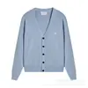 Marca de moda de comercio exterior Am* Otoño e Invierno Nuevo Cárdigan de Punto Corazón Pequeño Suéter de Punto Casual Unisex con Cuello en V Chaqueta