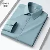 Nueva Camisa de Rayas de Modal para Viajes de Negocios, Ropa Formal Profesional, Sin Bolsillos, Camisa sin Planchar para Hombre, Manga Larga
