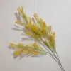Ouro Mil Camadas Plantas Verdes Artificiais Tons de Verde Fresco Teto de Salão de Casamento Decoração Estilo Minimalista Arranjo de Flores Marcadores de Estrada Externos Flores Artificiais