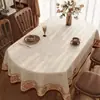 Toalha de Mesa Retrô Francesa Impermeável e à Prova de Óleo Sem Lavagem Novo Estilo 2025 Protetor de Mesa Oval Personalizável Mesa