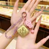 Llavero Chapado en Oro con Cadena de Cristal, Princesa en Forma de Corazón, Bolsa de la Suerte, Hello Kitty, Amuleto para Teléfono del Dios de la Riqueza, Regalo Promocional