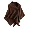 Xale Triangular de Tricô Grosso Estilo Retrô, 100% Caxemira, Fio de Nove Fios, Versão Espessada, Xale Lenço Triangular Multiuso