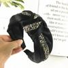 Accesorios para el Cabello Estilo Coreano Tela Hecho a Mano Diadema con Nudo Medio Incrustada de Diamantes Super Brillante Estilo Extranjero Diadema de Ala Ancha Tocado para Cabello Presionado