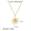 Collar de Sol Retro Francés para Mujer Versátil Estilo Ins de Alto Nivel Acero Inoxidable Aretes Pulsera Colgante Collar Transfronterizo