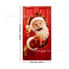 El banner navideño más vendido de Amazon, Papá Noel irrumpiendo por la puerta, fondo de decoración para las fiestas de invierno
