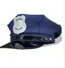 Comercio Exterior Sombrero de Policía Europeo y Americano Negro para Adulto Mujer Oficial de Policía Uniforme Sexy Tentación Accesorios de Halloween Sombrero Octagonal de Copa Plana