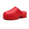 Pantuflas de Suela Gruesa para Mujer para Usar Afuera Ins de Moda Europea y Americana Celebridades de Internet Sandalias de Eva para Exteriores Zapatos Casuales Impermeables con Plataforma y Puntera Cómodos