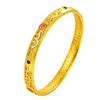 Herencia Antigua chapado en oro gota esmalte esmalte pulsera Fu carácter fu boca cerrada fondo de dinero boda boda pulsera anillo