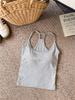 Camisola Racerback Sexy sin Espalda Pure Desire Thread para Mujer, Dulce y Picante Top Base de Una Copa Ajustado Corto para Verano