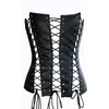 Moda de Invierno para Mujer Nuevo Estilo Ajustado sin Hombros Correa de Cuero PU Chaleco Pequeño