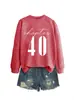 Capítulo 40 Amazon eBay Loja Independente Casual Confortável Feminino Outono Inverno Gola Redonda Manga Longa Moletom Camisa Base