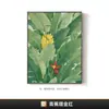 Pintura decorativa moderna con marco de hoja de planta, arte de pared de lujo ligero para sala de estar, pasillo, entrada, pintura de pared de fondo para hotel y casa de huéspedes