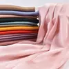 Primavera e Verão novo elegante versátil cor sólida plissado natural chiffon bico fechado lenço lenço lenço em estoque atacado transfronteiriço
