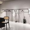 Estante de exhibición para tienda de ropa para mujer, estante simple de hierro negro para pared, percha especial, estante de exhibición de ropa para tienda de ropa
