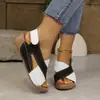 Sandalias Romanas Europeas para Mujer 2026 Verano Nuevas de Plataforma Suela Gruesa Casual Punta Abierta Bloque de Color Sandalias de Playa Talla Grande