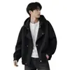 Chaqueta de hombre talla grande 2026 otoño nuevo estilo estilo Hong Kong de alta gama genial top para hombre abrigo casual holgado para hombre