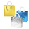Sacolas de Presente Transfronteiriças em Estoque, Sacolas de Embalagem Grandes Brilhantes de Folha de Alumínio de Cor Sólida, Sacolas de Compras para Lojas de Roupas, Sacolas de Mão Portáteis