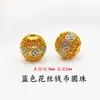 Dourado Areia de Longa Duração Furo Grande Mantra de Seis Caracteres Nuvem Auspiciosa Moeda Conta Redonda Pulseira DIY Corda de Tecelagem Corda de Fio de Aço Acessórios