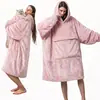 Manta Oodie Pijama de Franela Sudadera con Capucha Bata de TV Camisón con Capucha de Franela Manta Perezosa