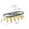 Tendedero de Calcetines de Plástico Multifuncional con 32 Pinzas Estante Grueso para Guardar Ropa Interior Plegable a Prueba de Viento para Balcón Tendedero Multicabezal