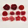 Conjunto de Flores Artificiais Vermelhas Rosa Peônia Flor Falsa Flor de Seda Acessório de Cabelo Grampo de Cabelo Flor Decoração de Bolsa de Dor