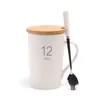Caneca de cerâmica Dehua criativa digital Copo fosco copo de oz casal com tampa colher copo de água faça logotipo