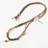 Collar con Colgante de Semilla de Bodhi, Cordón de Cuero de Terciopelo Dorado de Cera de Abeja de Alta Calidad y Jade Hetian, Versátil