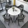 Juego de mesa y sillas de negociación tienda comercial recepción reunión mesa redonda pequeña área de descanso simple casual una mesa cuatro sillas mesa de comedor