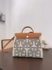 Herbag nuevo bolso Kelly de gran capacidad para el día a día 31cm bolso portátil para mujer hombro cruzado lona de piel de vacuno capa superior