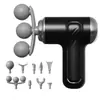 Pistola de Massagem Fascial Mini de Três Cabeças Transfronteiriça 6 Velocidades Ajuste Inteligente Relaxamento Muscular Massajador de Tecido Profundo Portátil Elétrico