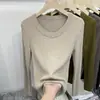 Versátil suéter de malha macio com gola redonda e mangas compridas para mulheres, novo suéter de malha fina para outono e inverno de 2026