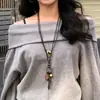Collar Largo Geométrico Irregular con Colgante Minimalista Ins Coreano para Mujer, Cadena de Accesorio Ajustable Única y Versátil