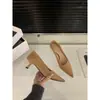 Zapatos de Tacón Negros de Gamuza Estilo Francés de Nicho, Nuevo Modelo Primavera/Otoño 2026, Elegantes Zapatos Rosas de Socialité para Combinar con Vestidos