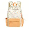 Mochila com Estampa de Morango de Aparência Elegante para Mulheres, Casual, Leve, Fofa, Adequada para Alunos do Ensino Médio e Universitários