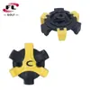 Venda Direta do Fabricante Foli Sports Novos Crampons para Sapatos de Golfe Crampons de Rotação Rápida Rosca Curta com Furo Cabeça de Plástico Preto Amarelo