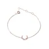 Pulseira Elegante Europeia e Americana Transfronteiriça de Aço Inoxidável Criativa em Forma de Lua Acessórios Modernos Joia de Mão Presente de Festa de Feriado para Mulheres