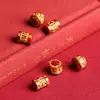 Jiuya Cristal Rocha Bruta Areia de Cristal Seis Palavras da Verdade Cinábrio Dourado Seis Palavras Cilindro Contas Contas Atacado