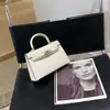 Bolso Kelly Estampado de Palma con Hebilla Plateada 2026 Bolso de Mano Grande Clásico Europeo y Americano para Mujer Bolso de Hombro Cruzado Individual de Gama Alta