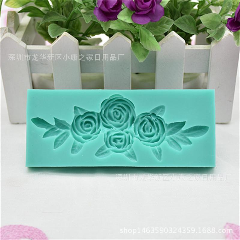 G327 带叶4朵玫瑰花