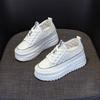 Zapatos Blancos Casuales para Mujer, Estilo Ins de Moda, Nuevo Modelo Primavera 2026, Tenis Transpirables de Malla a Cuadros, Zapatos de Mujer con Suela Gruesa para Aumentar la Altura