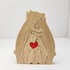 Decoración de Rompecabezas de Madera Transfronteriza de Oso Abrazando a Oso Madre e Hijo Habitación Sala de Estar Familia Cálida Artesanías de Madera Maciza Comercio Exterior