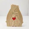 Amazon Comercio Electrónico Transfronterizo Más Vendido Rompecabezas de Madera Set de Osos Madre e Hijo Adorno Artesanal Regalo Creativo para el Día de la Madre