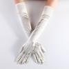 Luvas de Cetim Elástico Cetim Cosplay Femininas Halloween Luvas de Jantar Sexy Performance Luvas de Casamento Veludo
