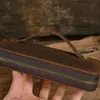 Explosões do TikTok Atualização e Aumento de Capacidade Bolsa de Mão Masculina em Couro Genuíno Couro Crazy Horse Porta-Cigarros Celular Carteira Clutch Peça Única